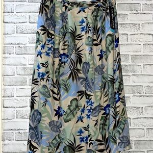 Sag Harbor Challis Floral/Plant Skirt, Size XL NWT